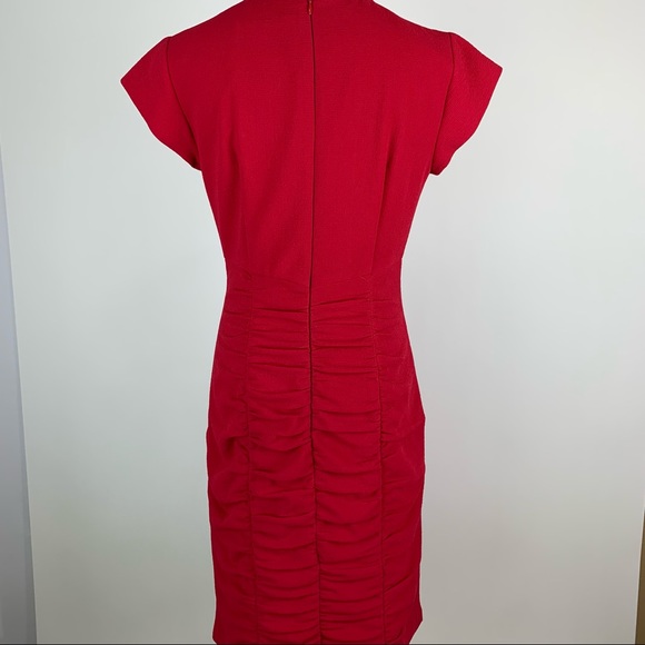 Nanette Lepore Pink Ruched Dress Sz 8 - Picture 7 of 13